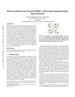 Policy Synthesis for Factored MDPs with Graph Temporal Logic
  Specifications