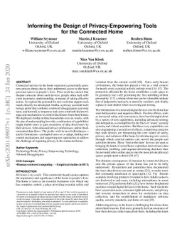 Informing the Design of Privacy-Empowering Tools for the Connected Home