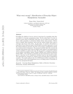 What went wrong?: Identification of Everyday Object Manipulation
  Anomalies