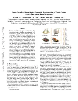 SceneEncoder: Scene-Aware Semantic Segmentation of Point Clouds with A
  Learnable Scene Descriptor