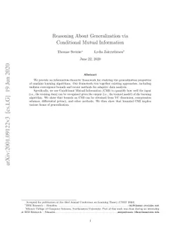Reasoning About Generalization via Conditional Mutual Information