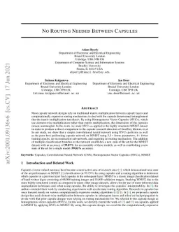 No Routing Needed Between Capsules