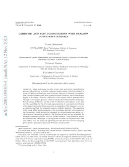 Certified and fast computations with shallow covariance kernels