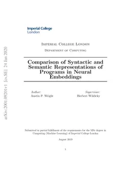 Comparison of Syntactic and Semantic Representations of Programs in
  Neural Embeddings