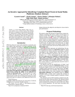 An Iterative Approach for Identifying Complaint Based Tweets in Social
  Media Platforms