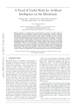 A Proof of Useful Work for Artificial Intelligence on the Blockchain