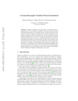 CounterExample Guided Neural Synthesis