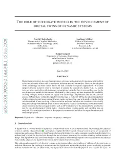 The role of surrogate models in the development of digital twins of
  dynamic systems