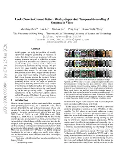 Look Closer to Ground Better: Weakly-Supervised Temporal Grounding of
  Sentence in Video