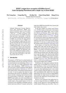 BERT's output layer recognizes all hidden layers? Some Intriguing
  Phenomena and a simple way to boost BERT