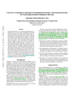 CorGAN: Correlation-Capturing Convolutional Generative Adversarial
  Networks for Generating Synthetic Healthcare Records