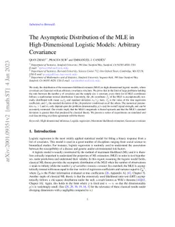 The Asymptotic Distribution of the MLE in High-dimensional Logistic
  Models: Arbitrary Covariance