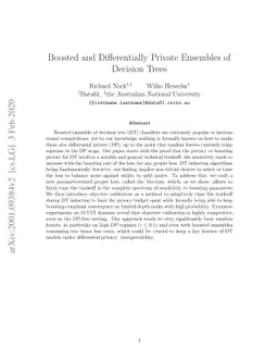 Boosted and Differentially Private Ensembles of Decision Trees