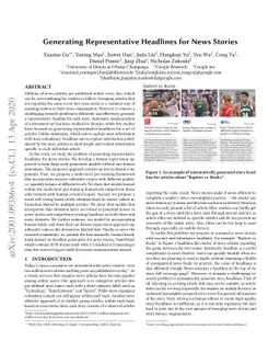 Generating Representative Headlines for News Stories