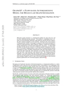 GraphAF: a Flow-based Autoregressive Model for Molecular Graph
  Generation