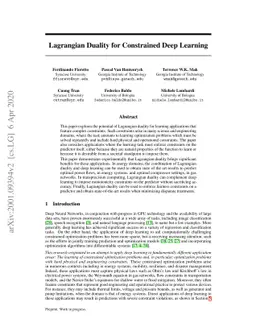 Lagrangian Duality for Constrained Deep Learning