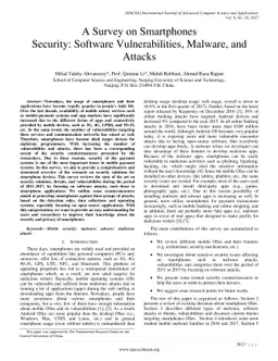 A Survey on Smartphones Security: Software Vulnerabilities, Malware, and
  Attacks