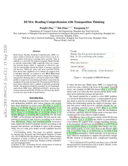 DUMA: Reading Comprehension with Transposition Thinking