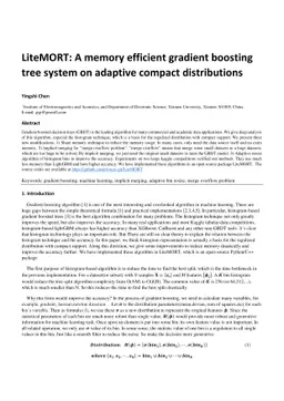 LiteMORT: A memory efficient gradient boosting tree system on adaptive
  compact distributions