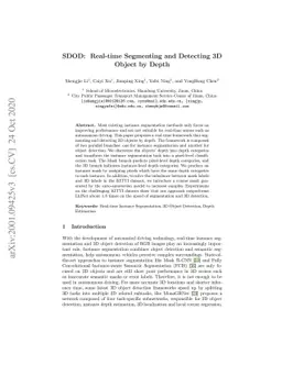 SDOD:Real-time Segmenting and Detecting 3D Object by Depth