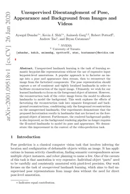 Unsupervised Disentanglement of Pose, Appearance and Background from
  Images and Videos