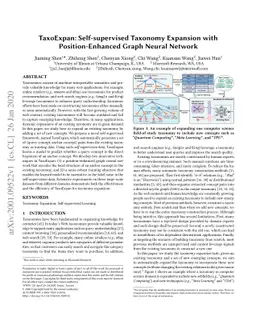 TaxoExpan: Self-supervised Taxonomy Expansion with Position-Enhanced
  Graph Neural Network