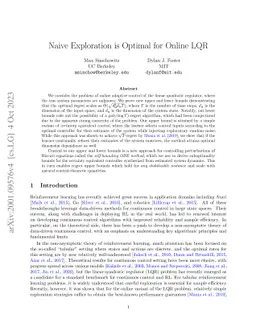 Naive Exploration is Optimal for Online LQR