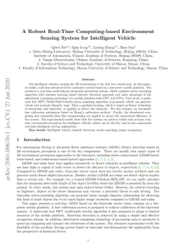 A Robust Real-Time Computing-based Environment Sensing System for
  Intelligent Vehicle