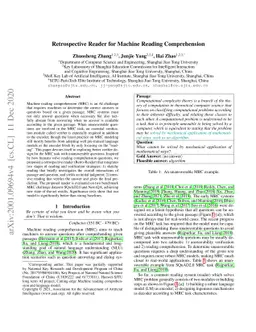Retrospective Reader for Machine Reading Comprehension