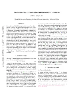 Handling noise in image deblurring via joint learning