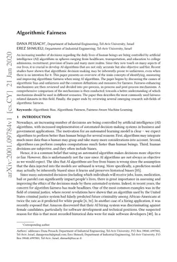 Algorithmic Fairness