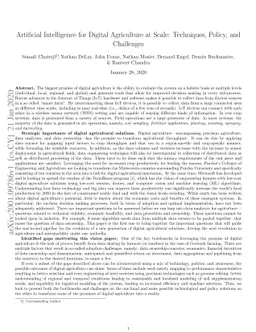 Artificial Intelligence for Digital Agriculture at Scale: Techniques,
  Policies, and Challenges
