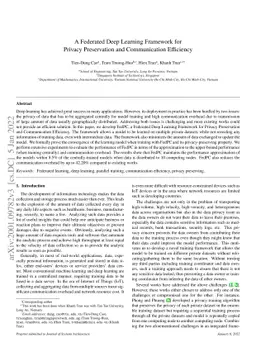 A Federated Deep Learning Framework for Privacy Preservation and
  Communication Efficiency