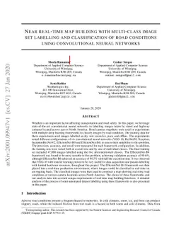 Near real-time map building with multi-class image set labelling and
  classification of road conditions using convolutional neural networks