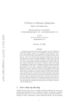 A Primer on Domain Adaptation