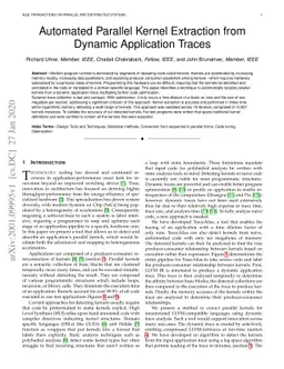 Automated Parallel Kernel Extraction from Dynamic Application Traces