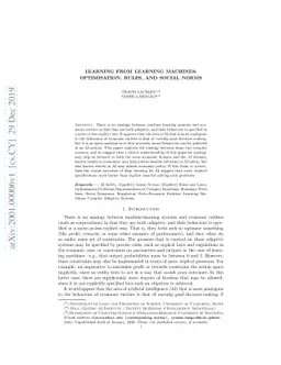 Learning from Learning Machines: Optimisation, Rules, and Social Norms