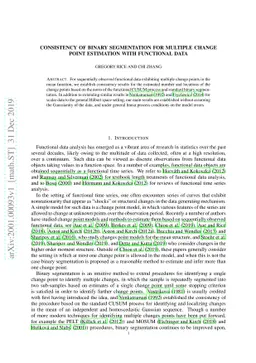 Consistency of Binary Segmentation For Multiple Change-Points Estimation
  With Functional Data