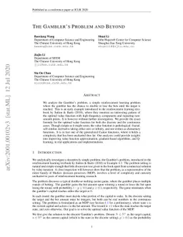 The Gambler's Problem and Beyond