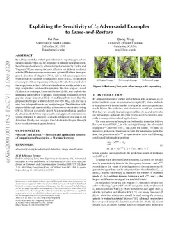 Exploiting the Sensitivity of $L_2$ Adversarial Examples to
  Erase-and-Restore