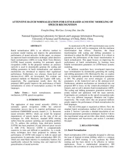 Attentive batch normalization for lstm-based acoustic modeling of speech
  recognition