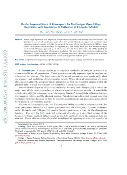 On the Improved Rates of Convergence for Matérn-type Kernel Ridge
  Regression, with Application to Calibration of Computer Models
