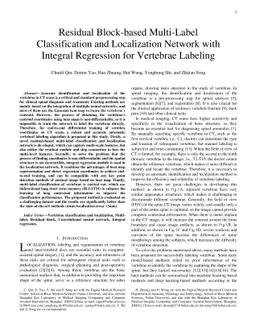 Residual Block-based Multi-Label Classification and Localization Network
  with Integral Regression for Vertebrae Labeling