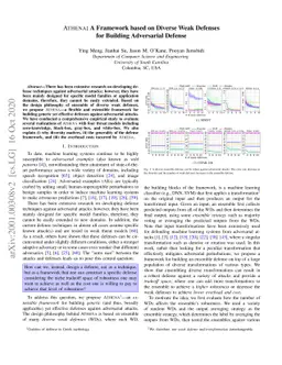 ATHENA: A Framework based on Diverse Weak Defenses for Building
  Adversarial Defense