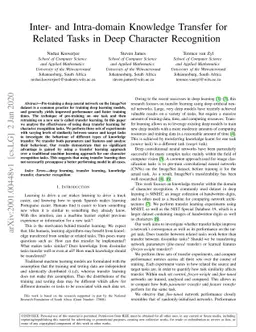 Inter- and Intra-domain Knowledge Transfer for Related Tasks in Deep
  Character Recognition