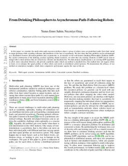 From Drinking Philosophers to Asynchronous Path-Following Robots