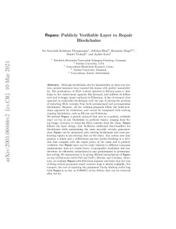 Reparo: Publicly Verifiable Layer to Repair Blockchains