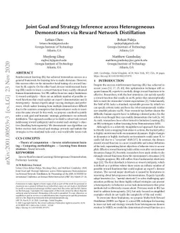 Joint Goal and Strategy Inference across Heterogeneous Demonstrators via
  Reward Network Distillation