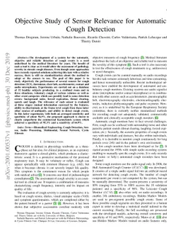 Objective Study of Sensor Relevance for Automatic Cough Detection