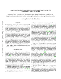 Attention based on-device streaming speech recognition with large speech
  corpus